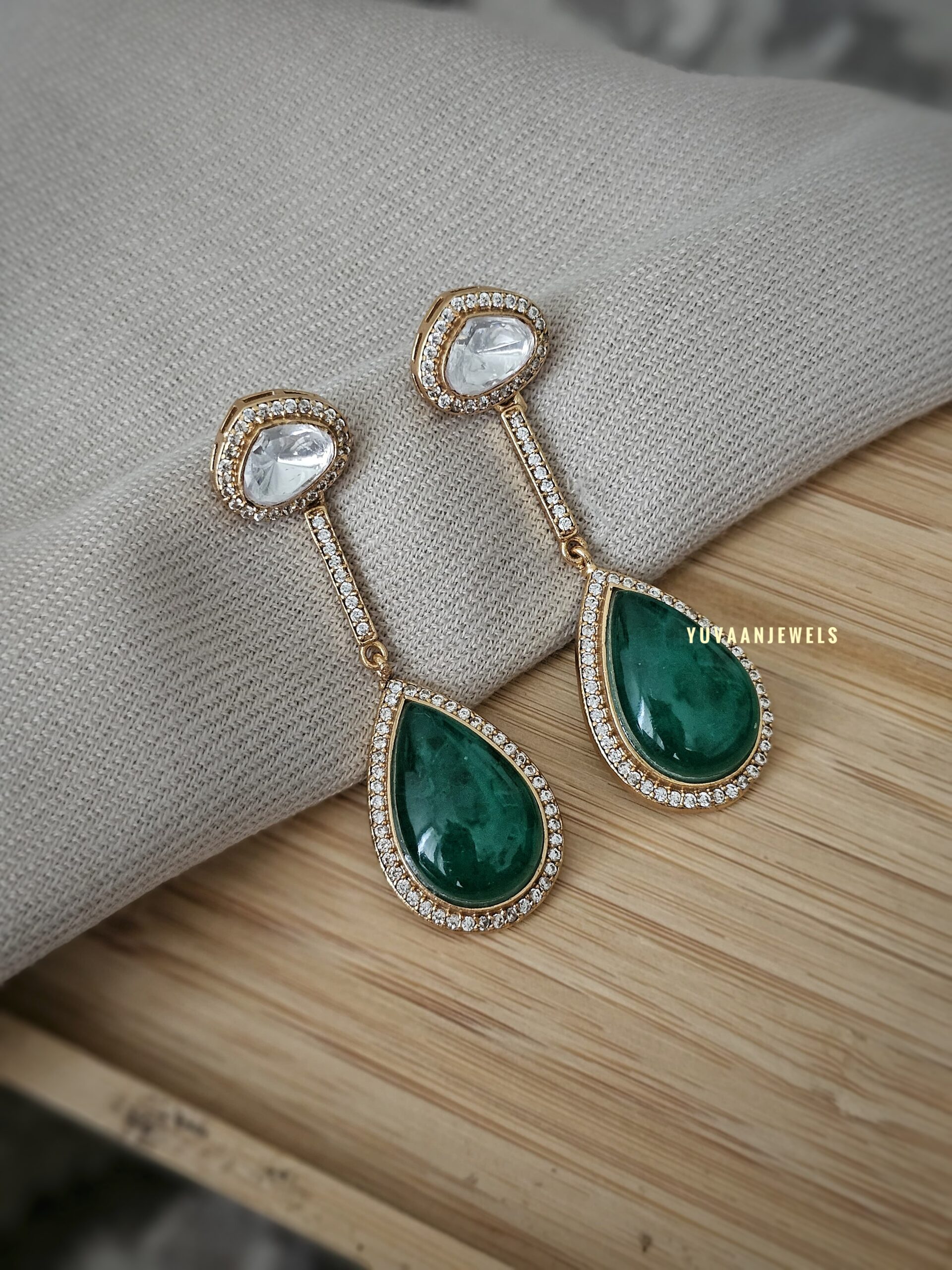 Anubha polki and quartz earings Thumbnail