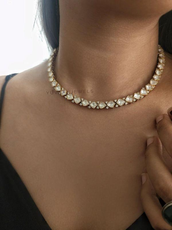 Varna polki necklace with earrings Thumbnail