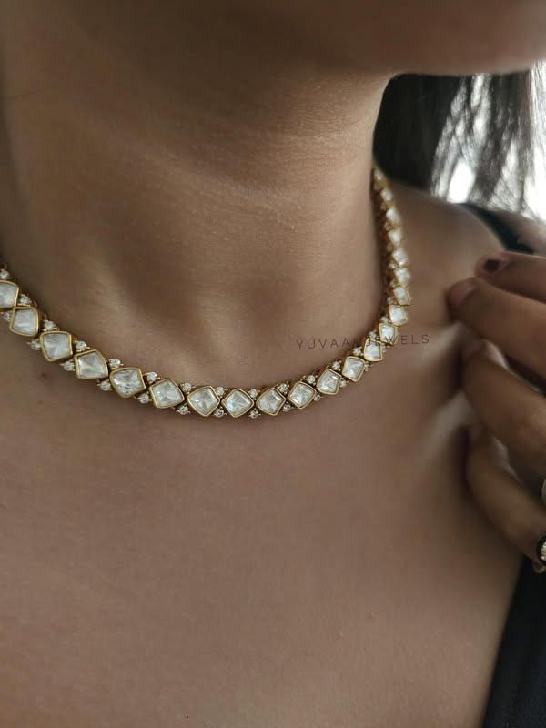 Varna polki necklace with earrings Thumbnail