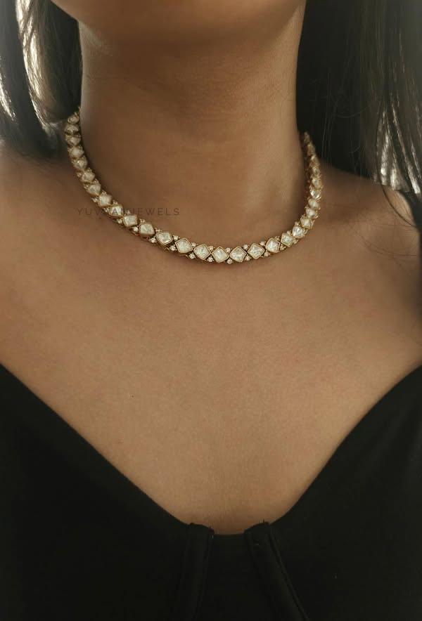 Varna polki necklace with earrings Thumbnail