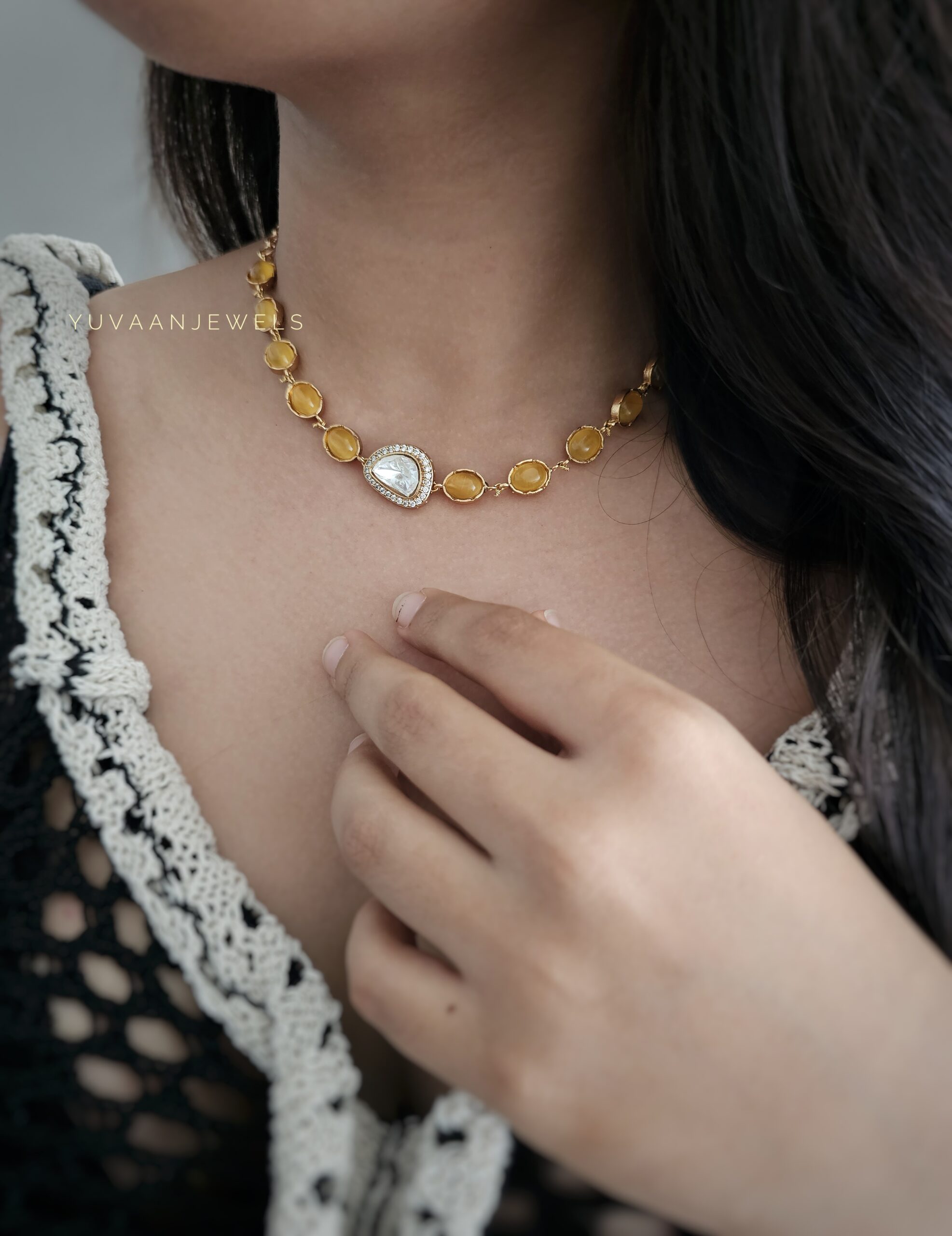 Roya delicate polki choker/necklace Thumbnail