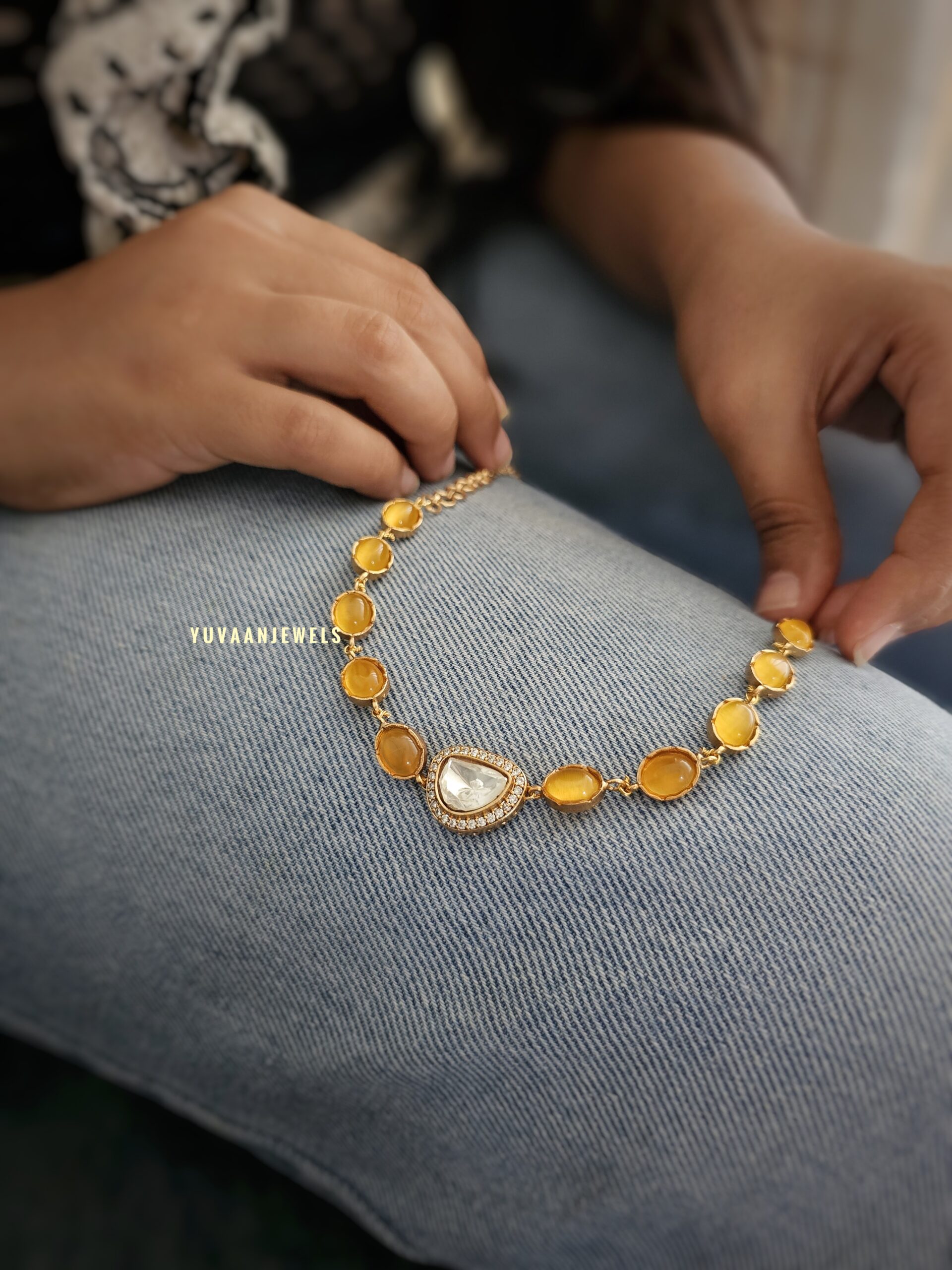 Roya delicate polki choker/necklace Thumbnail