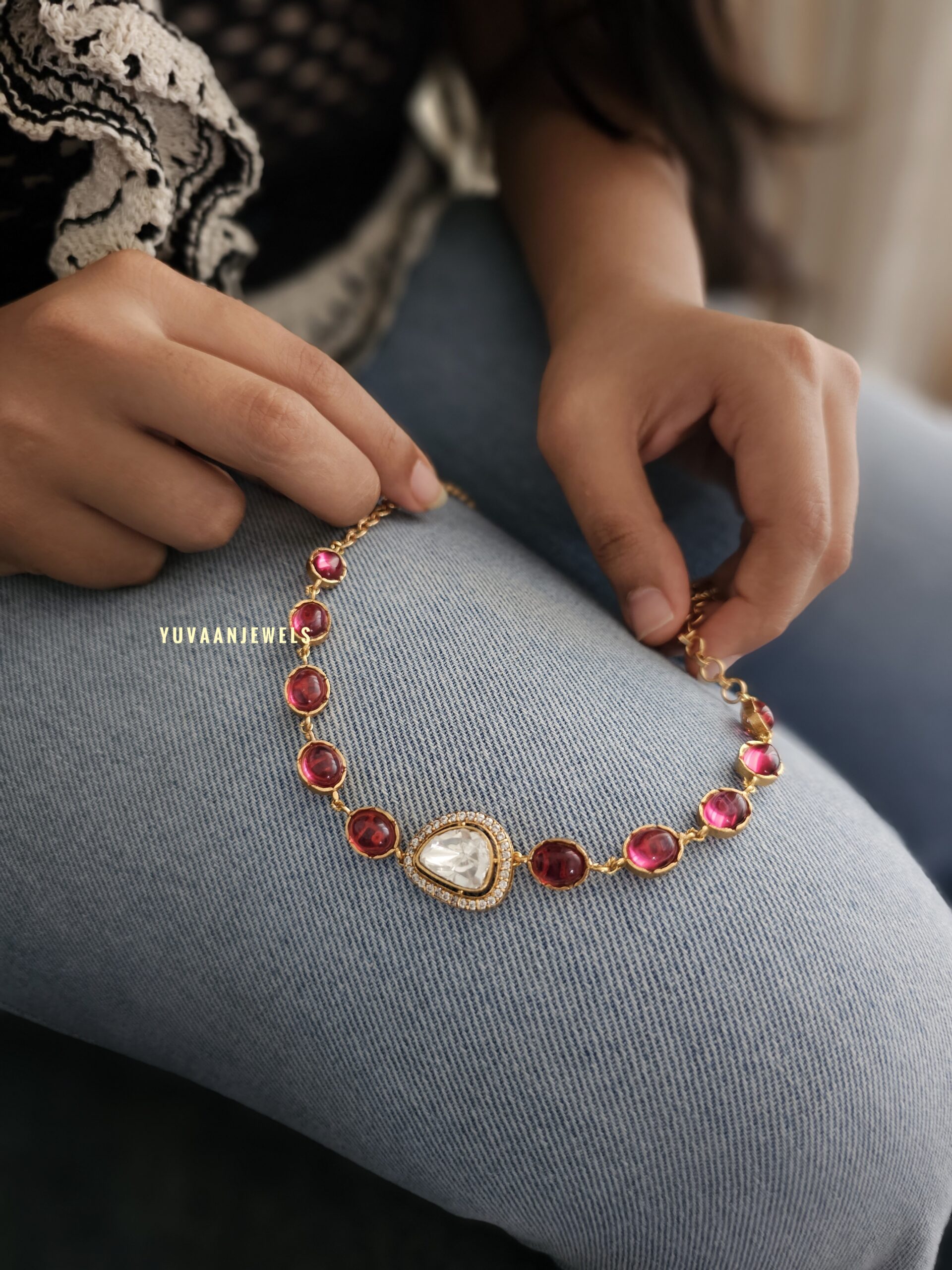 Roya delicate polki choker/necklace Thumbnail