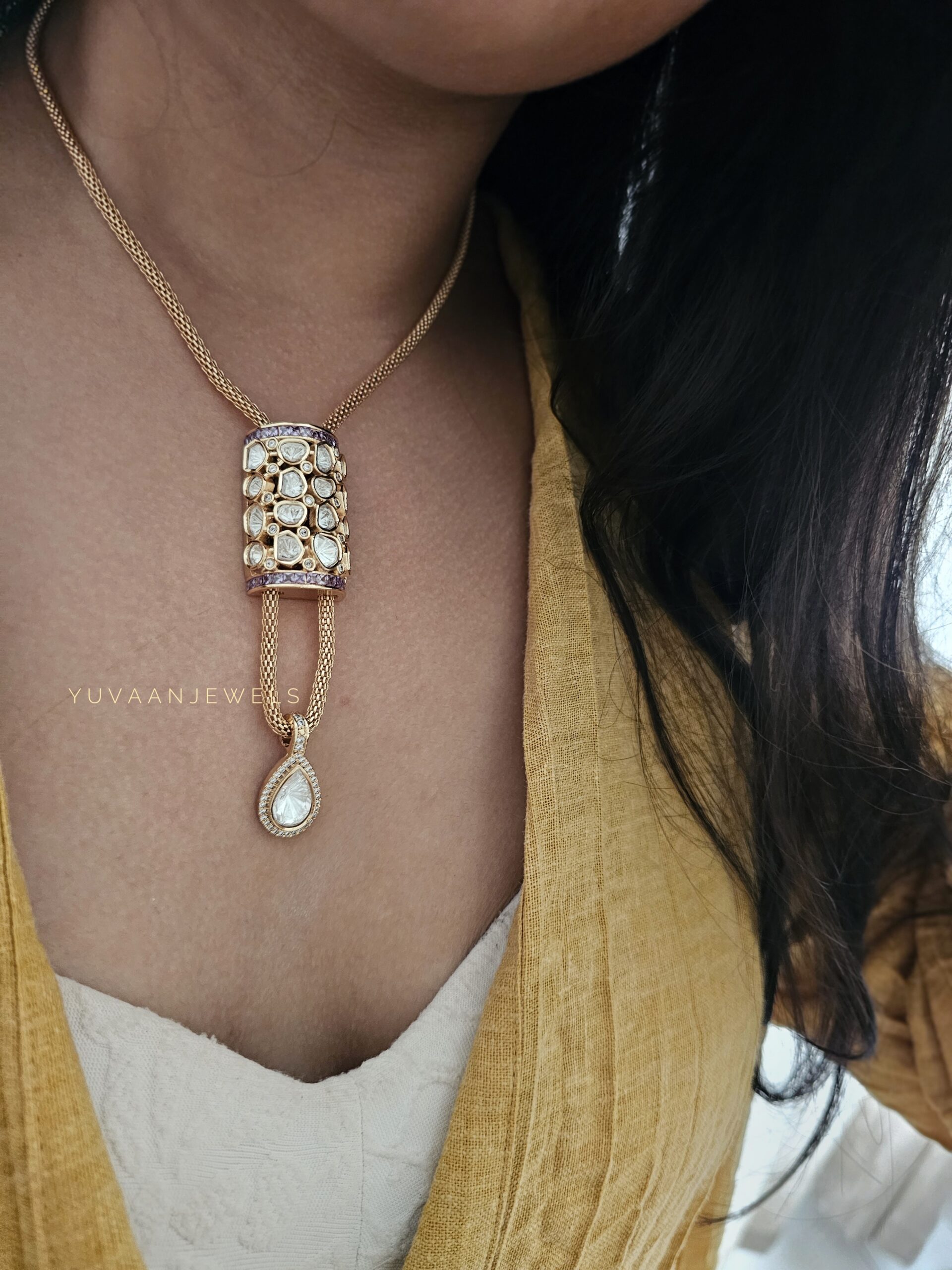 Nimrat Delicate polki necklace Thumbnail