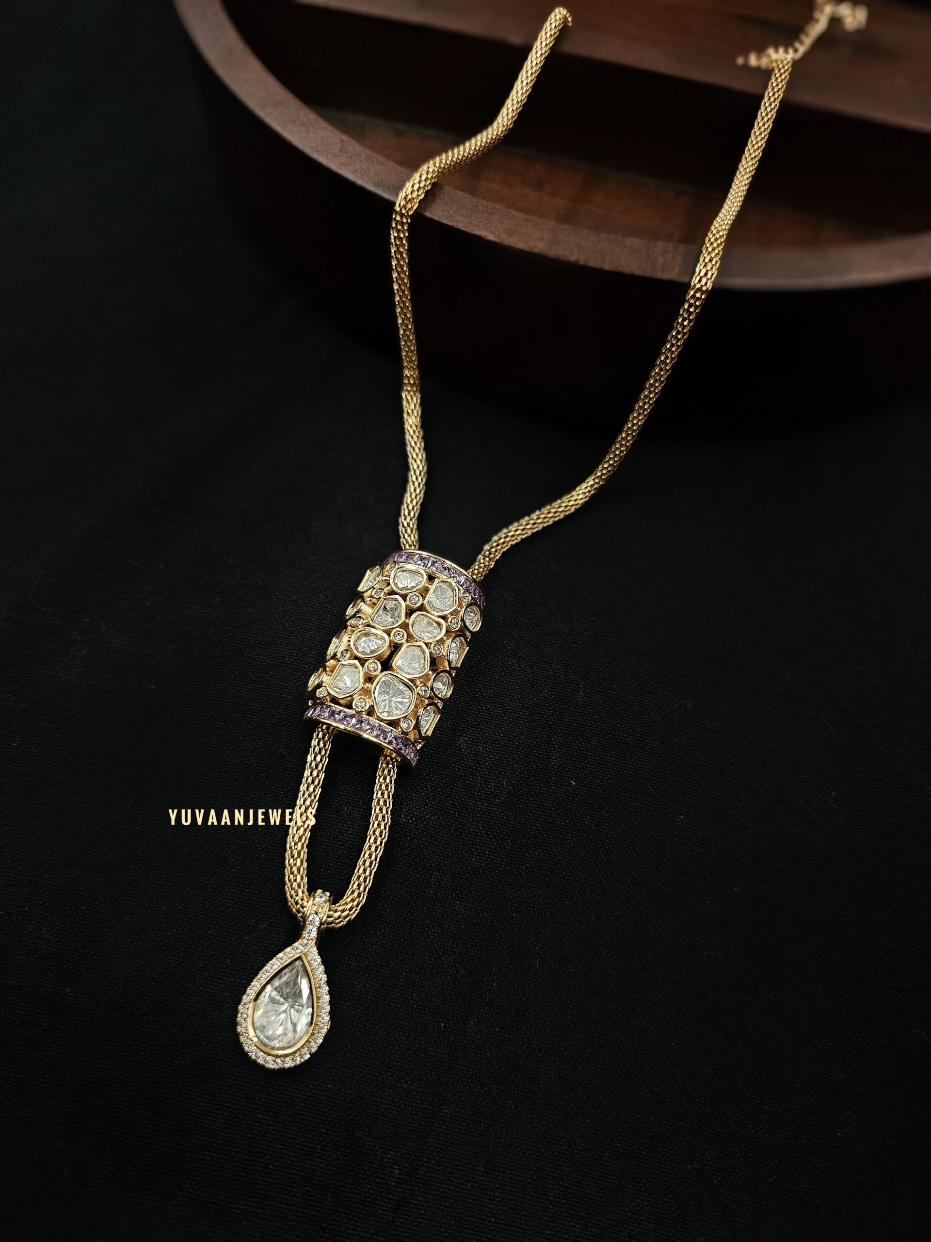 Nimrat Delicate polki necklace Thumbnail