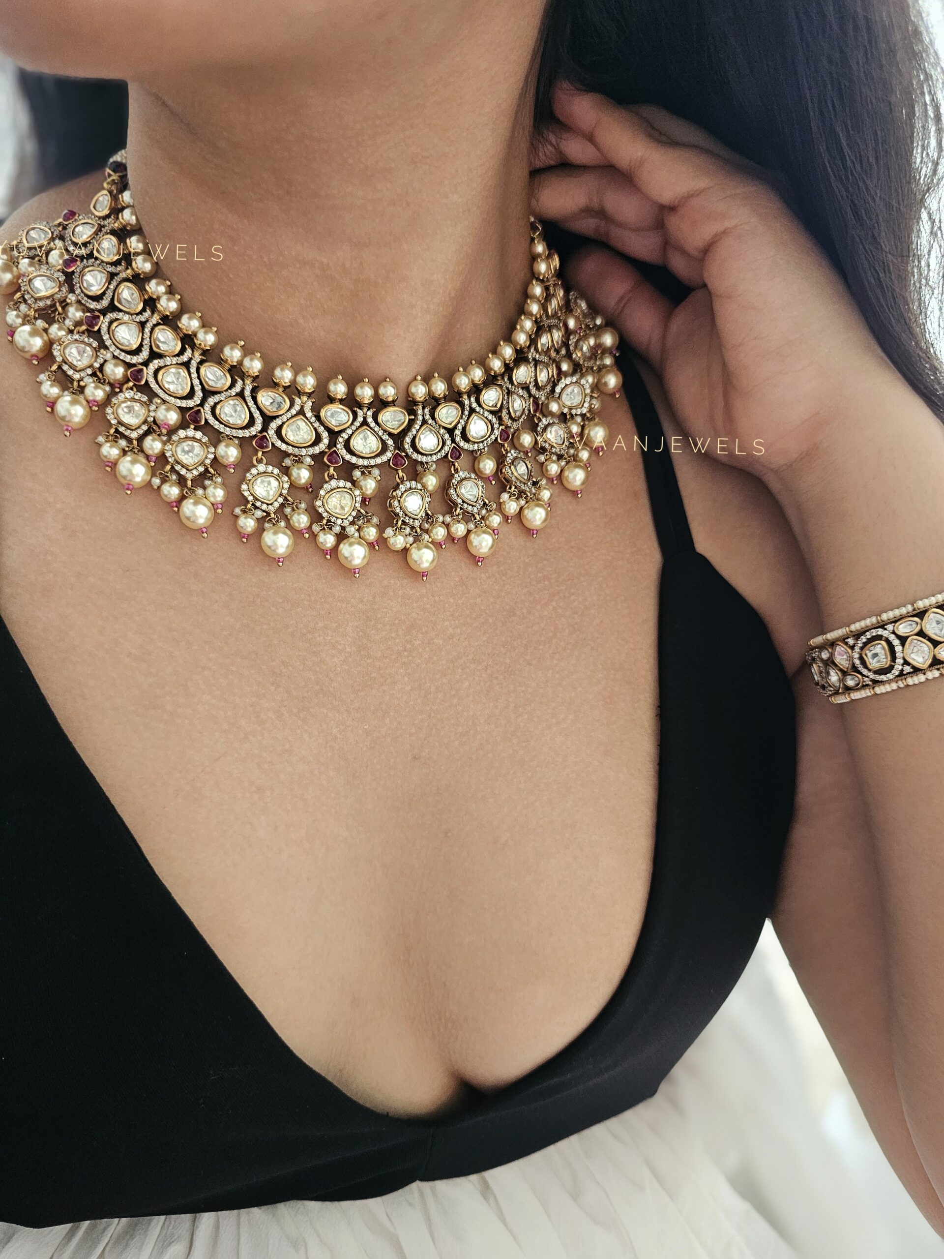 Nushrat antique polki necklace Thumbnail