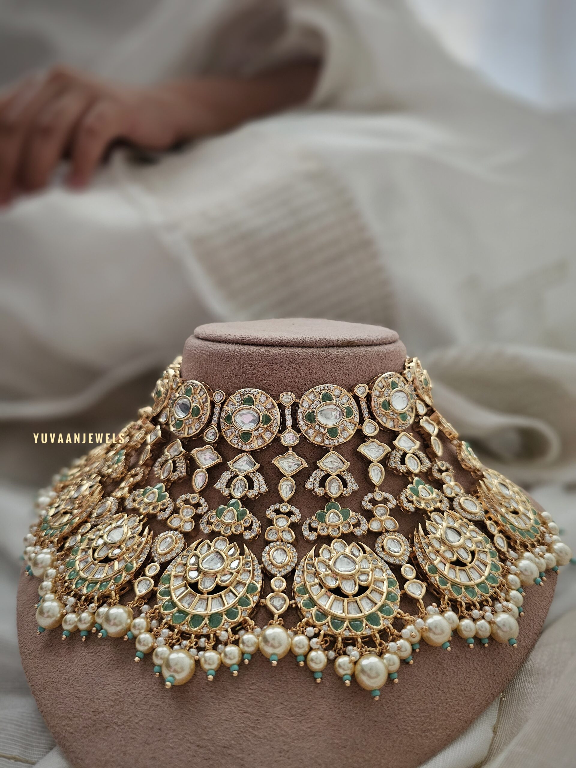 Amulya polki and pearls necklace Thumbnail