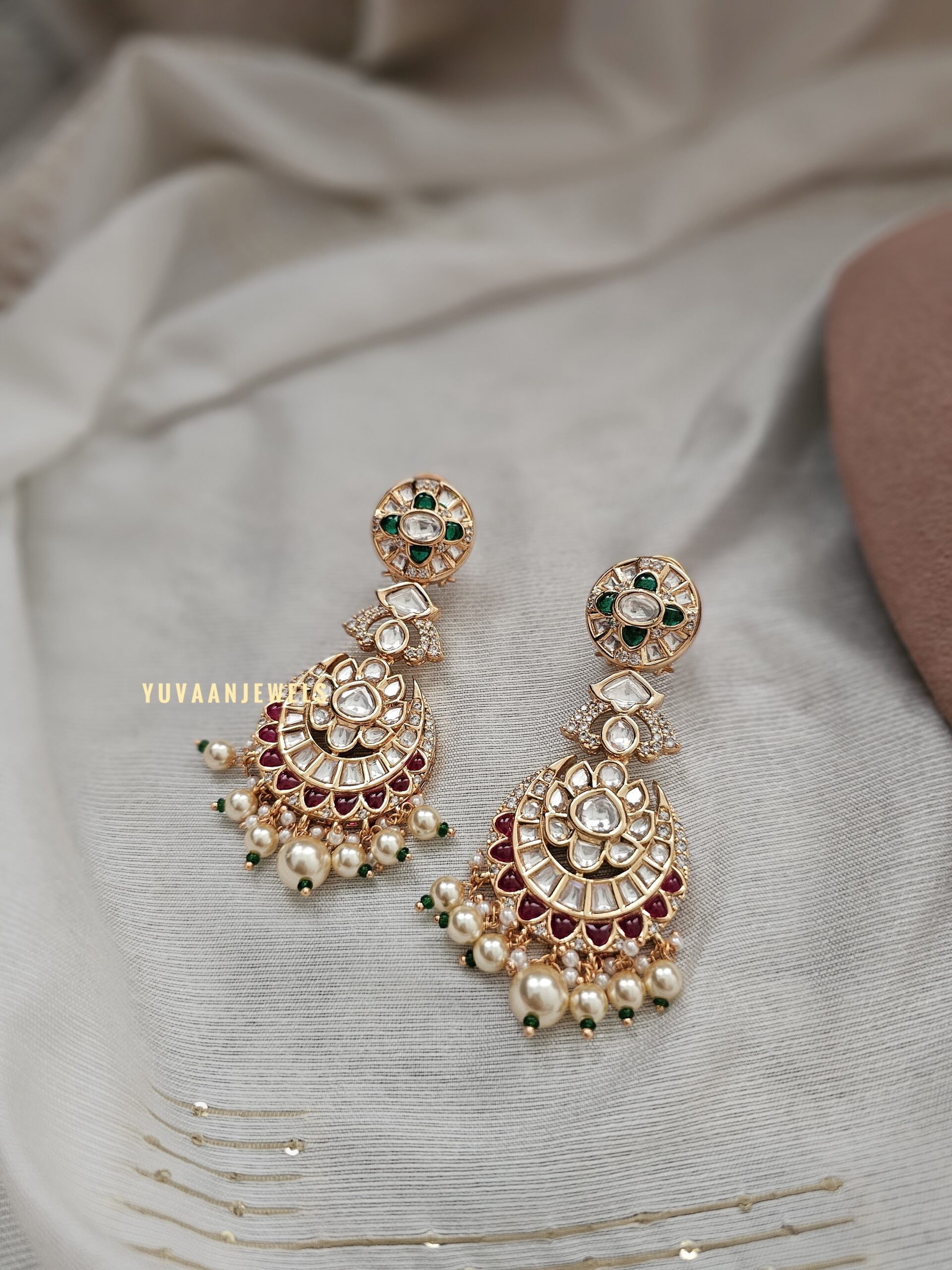Amulya polki and pearls necklace Thumbnail
