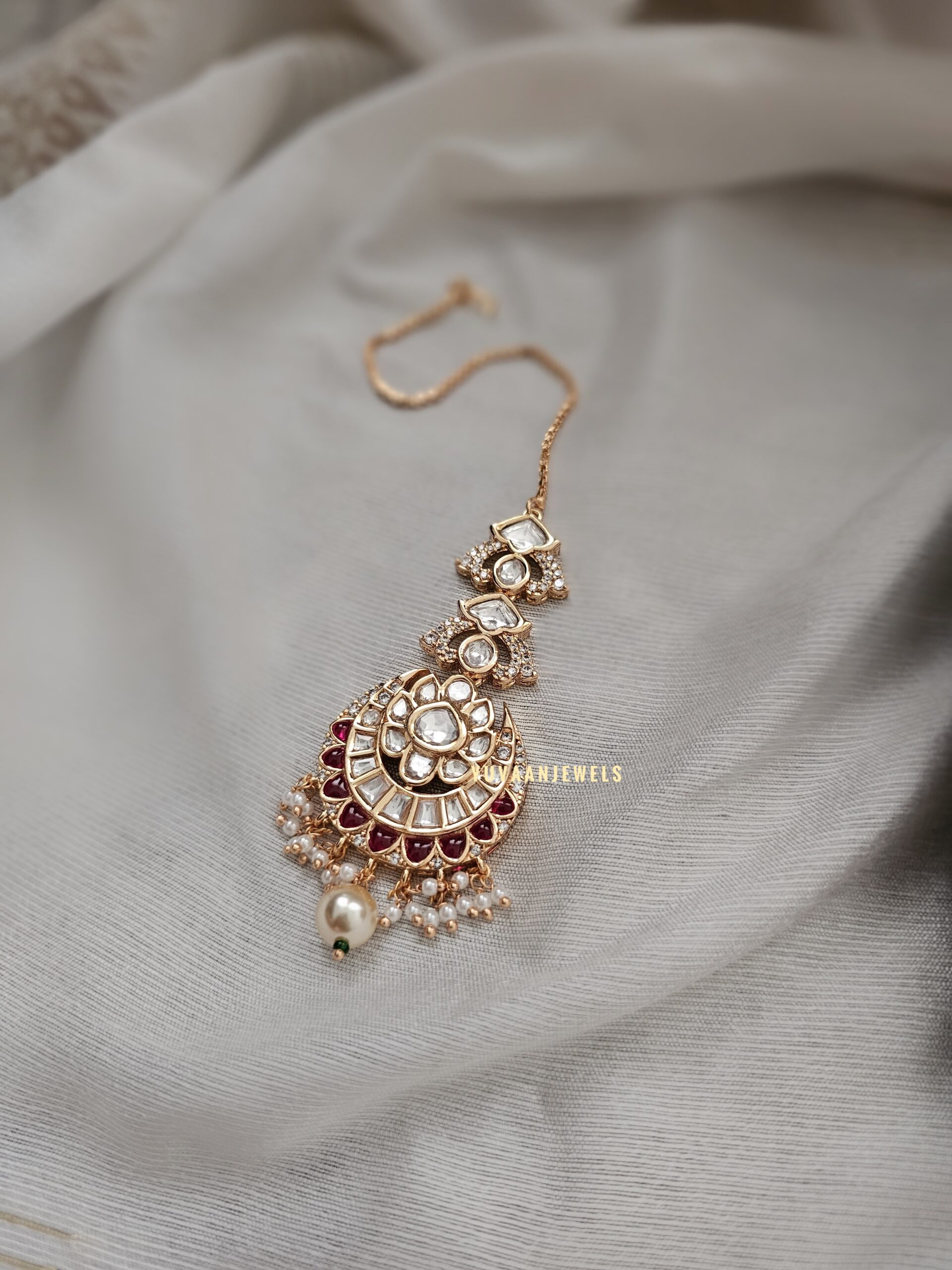 Amulya polki and pearls necklace Thumbnail