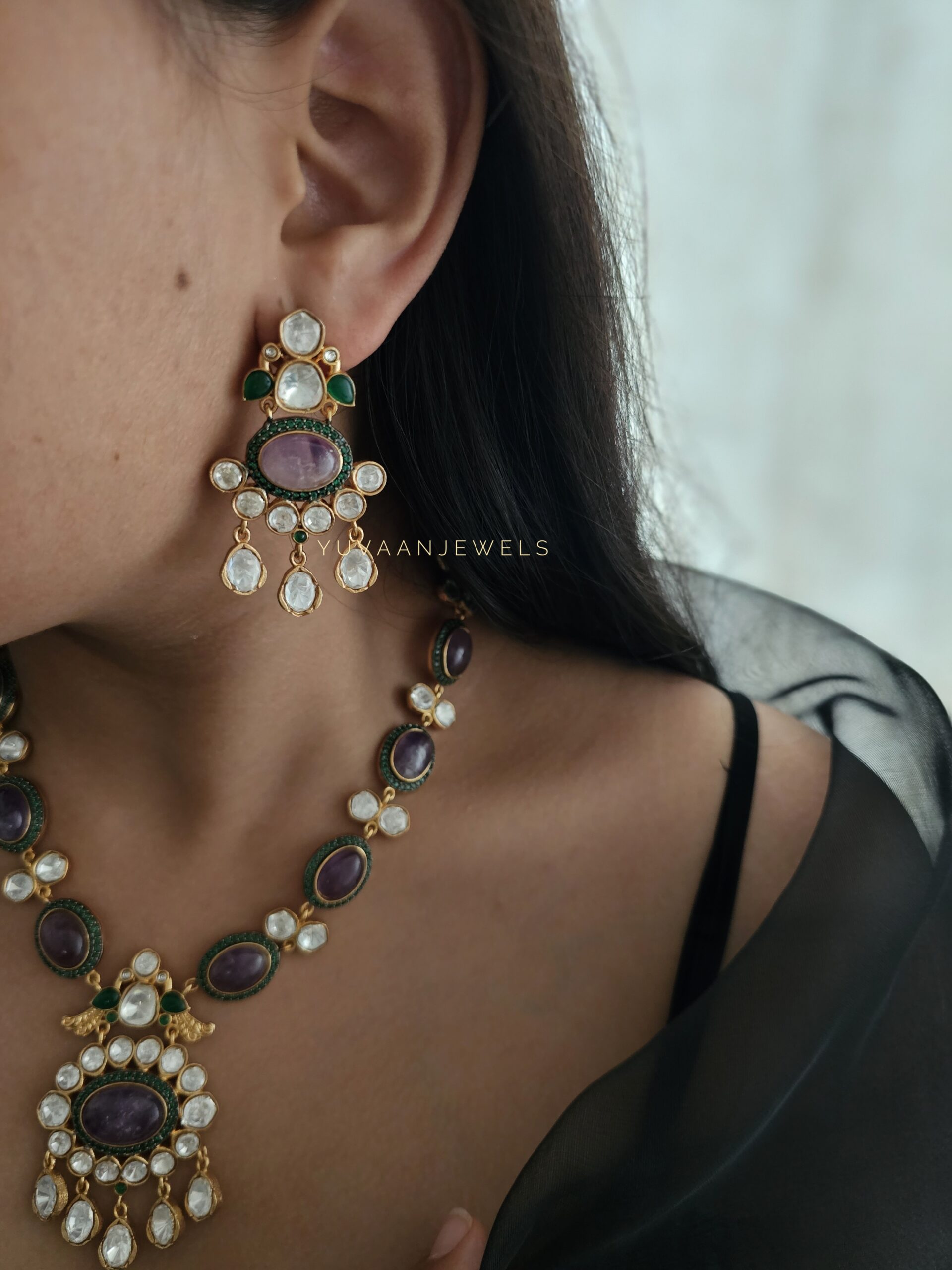 Shikha Quartz and Polki Necklace Thumbnail