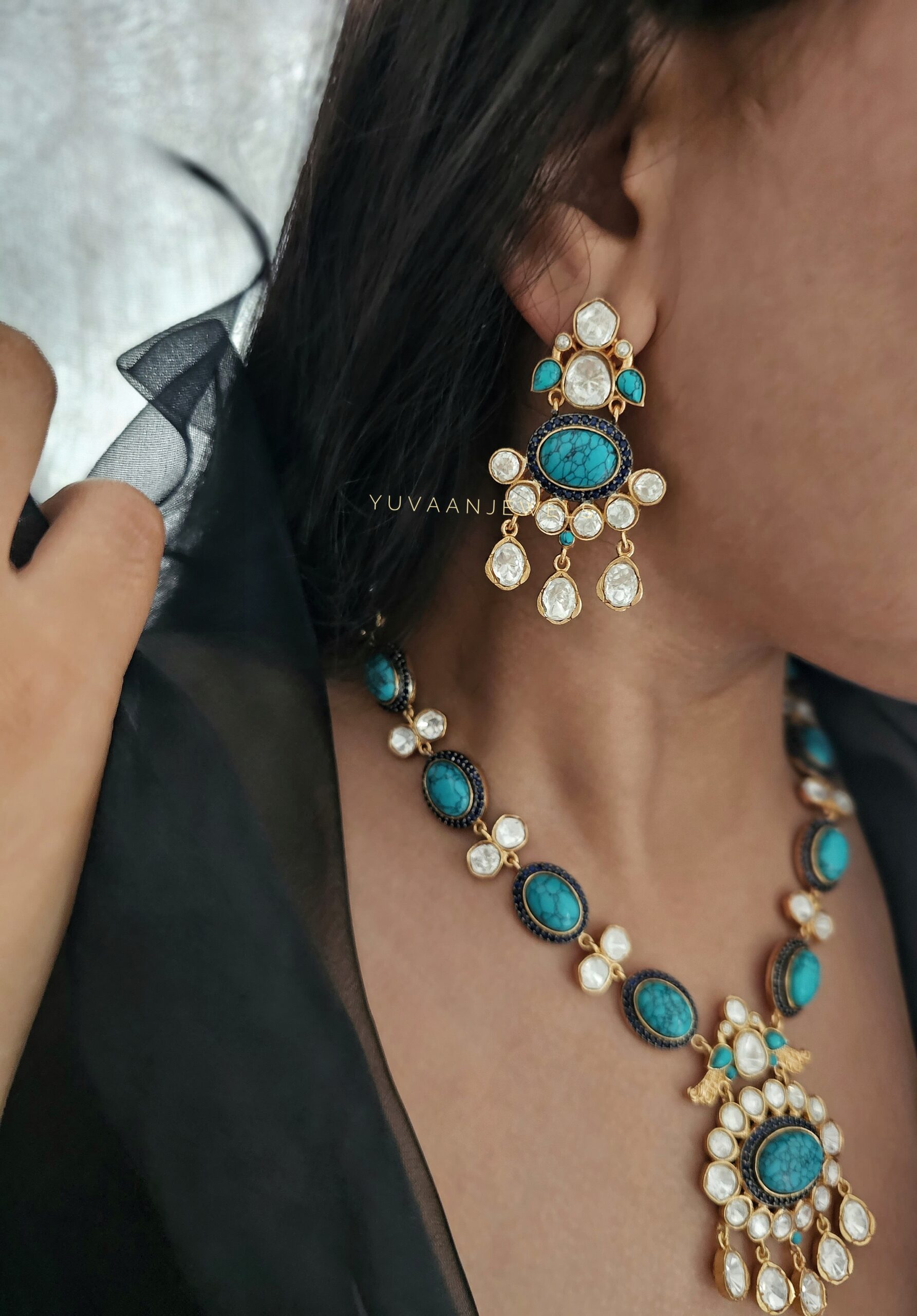 Shikha Quartz and Polki Necklace Thumbnail