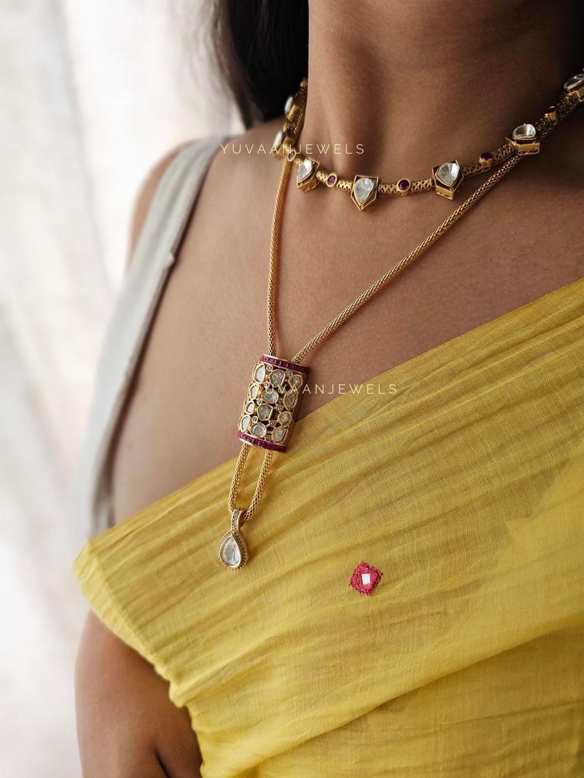 Nimrat Delicate polki necklace Thumbnail