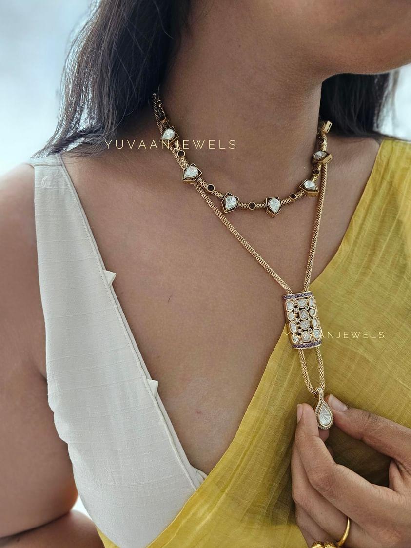 Nimrat Delicate polki necklace Thumbnail