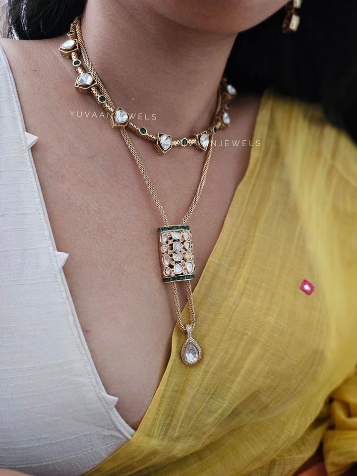 Nimrat Delicate polki necklace Thumbnail