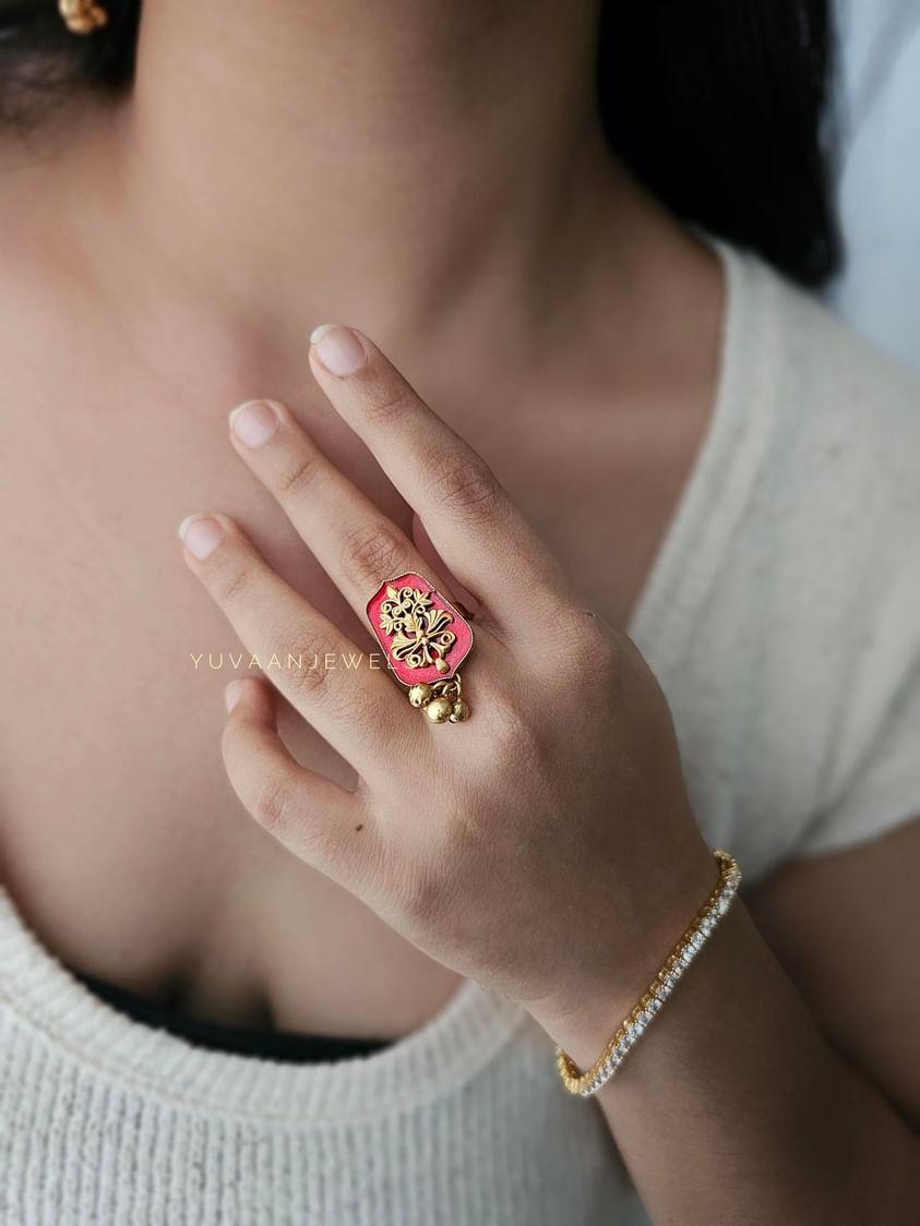Mainaa handcrafted earings and ring Thumbnail