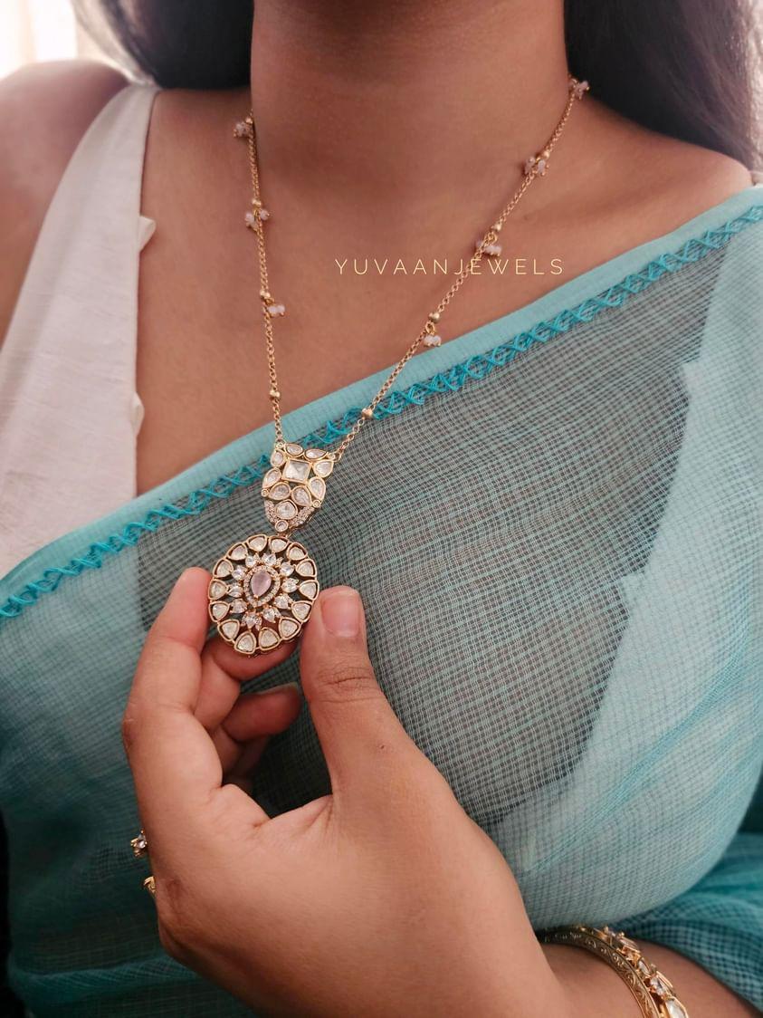 Sneha delicate polki necklace Thumbnail