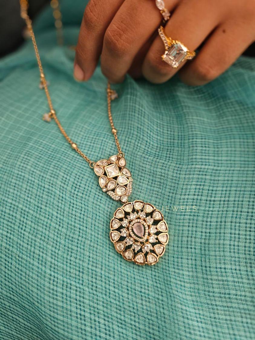 Sneha delicate polki necklace Thumbnail