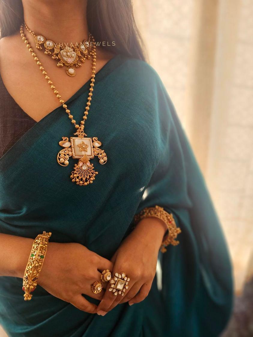 Chavi handcrafted long necklace Thumbnail