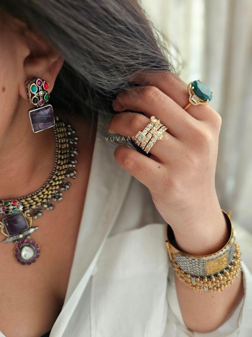 Aakash two toned necklace Thumbnail