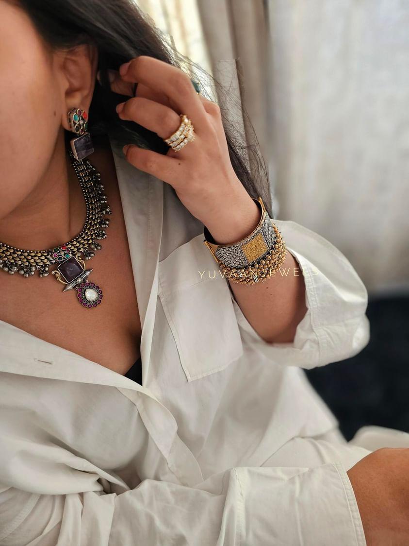 Aakash two toned necklace Thumbnail