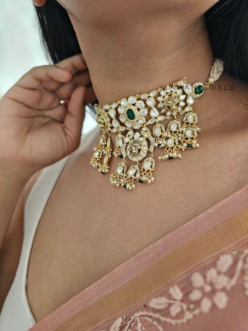 Nidhi pearl and polki choker Thumbnail