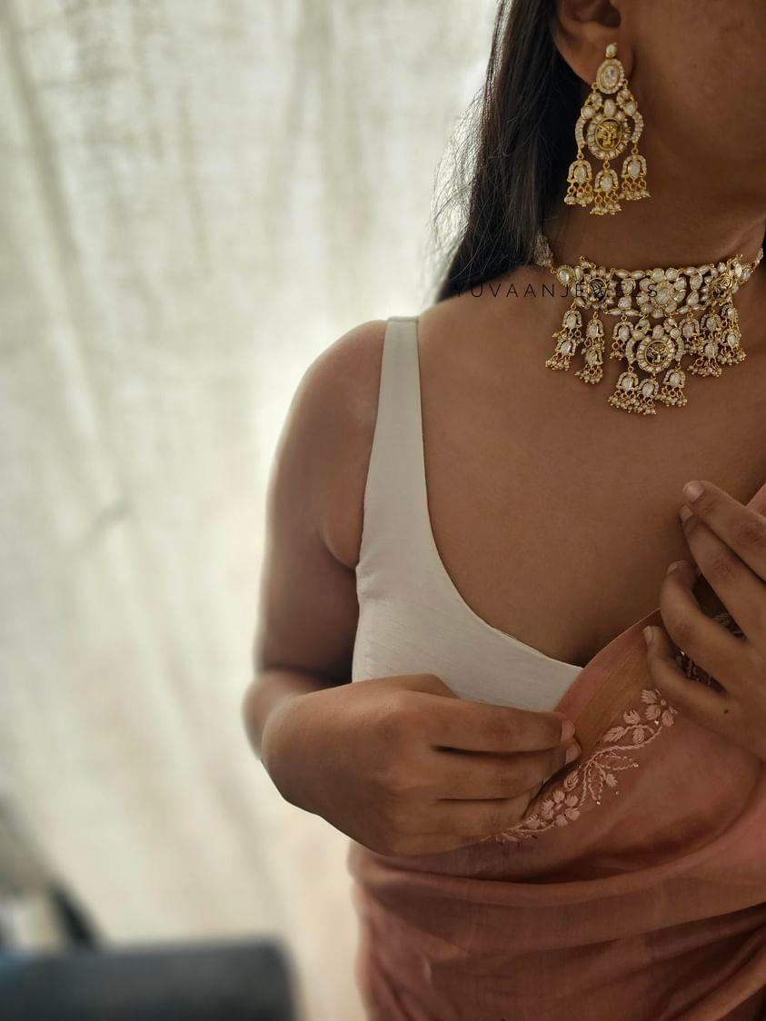 Nidhi pearl and polki choker Thumbnail