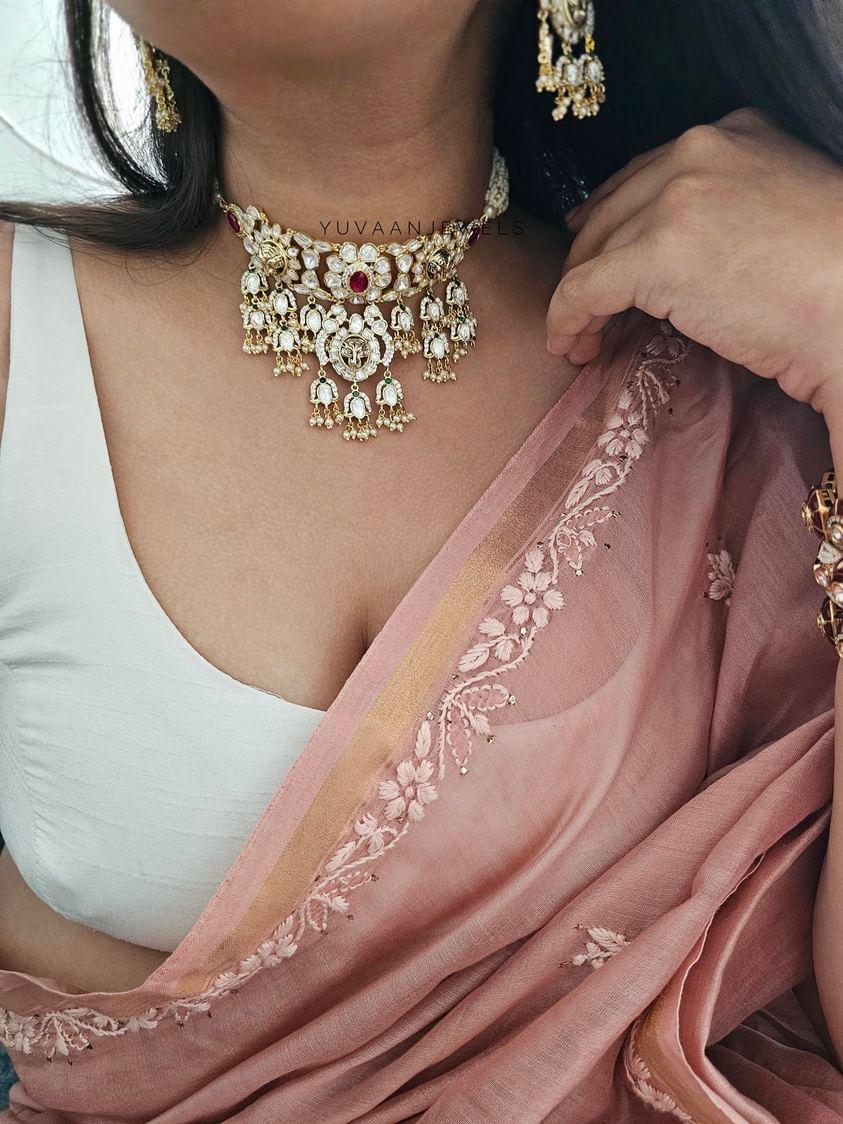 Nidhi pearl and polki choker Thumbnail