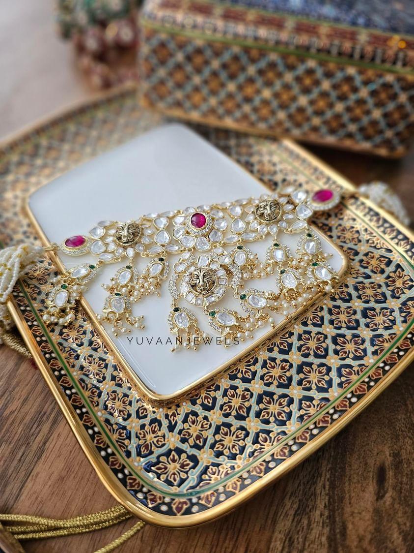 Nidhi pearl and polki choker Thumbnail