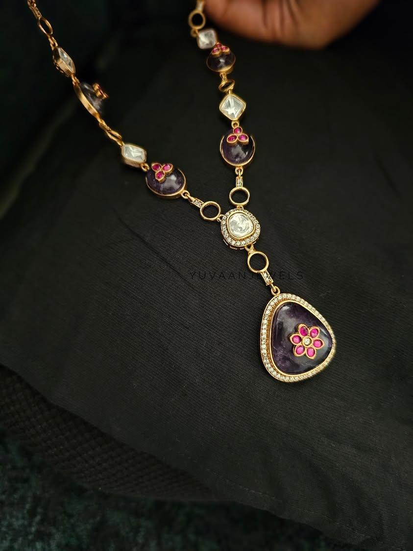 Meet long natural stone necklace Thumbnail