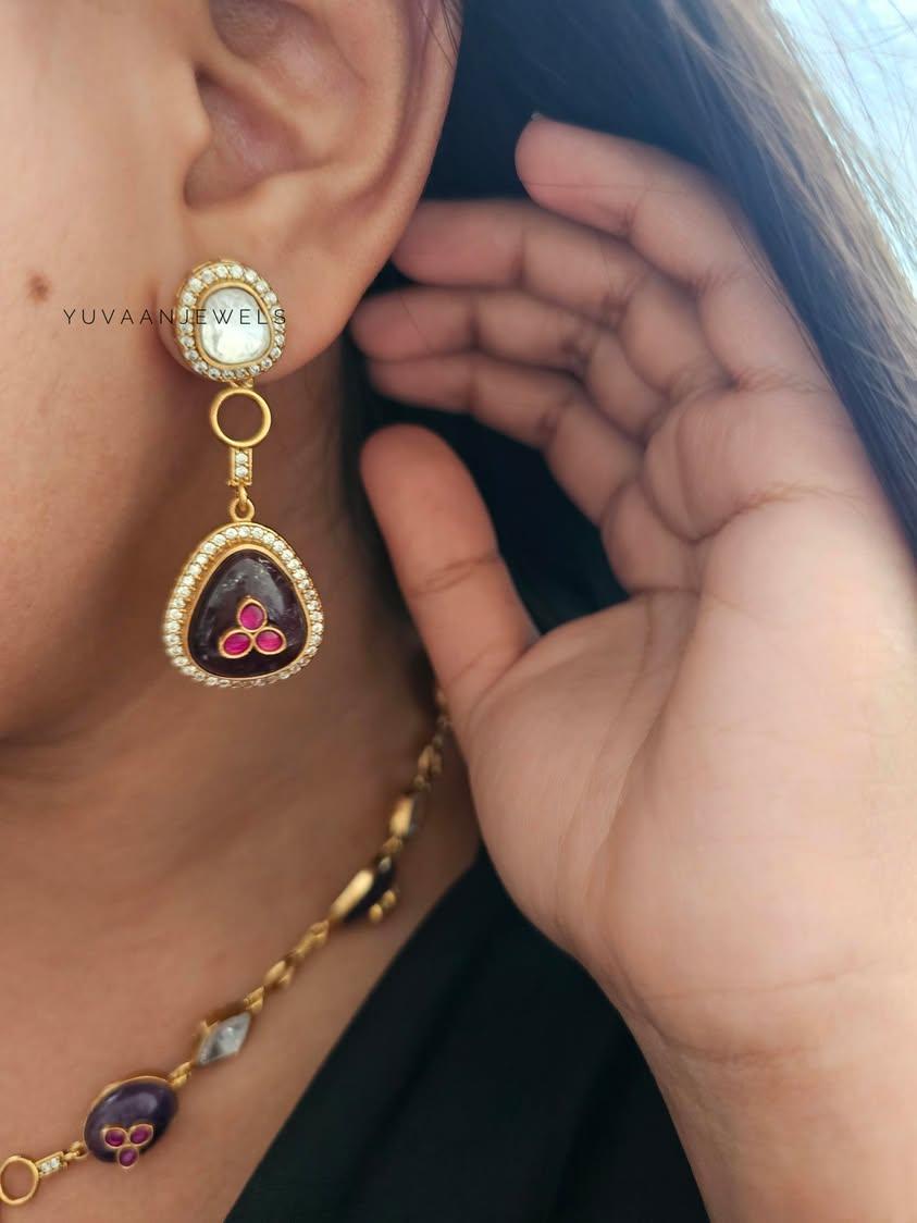 Meet long natural stone necklace Thumbnail