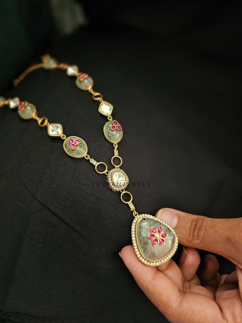 Meet long natural stone necklace Thumbnail