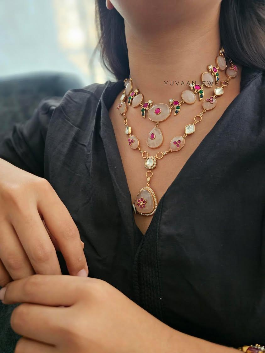 Meet long natural stone necklace Thumbnail
