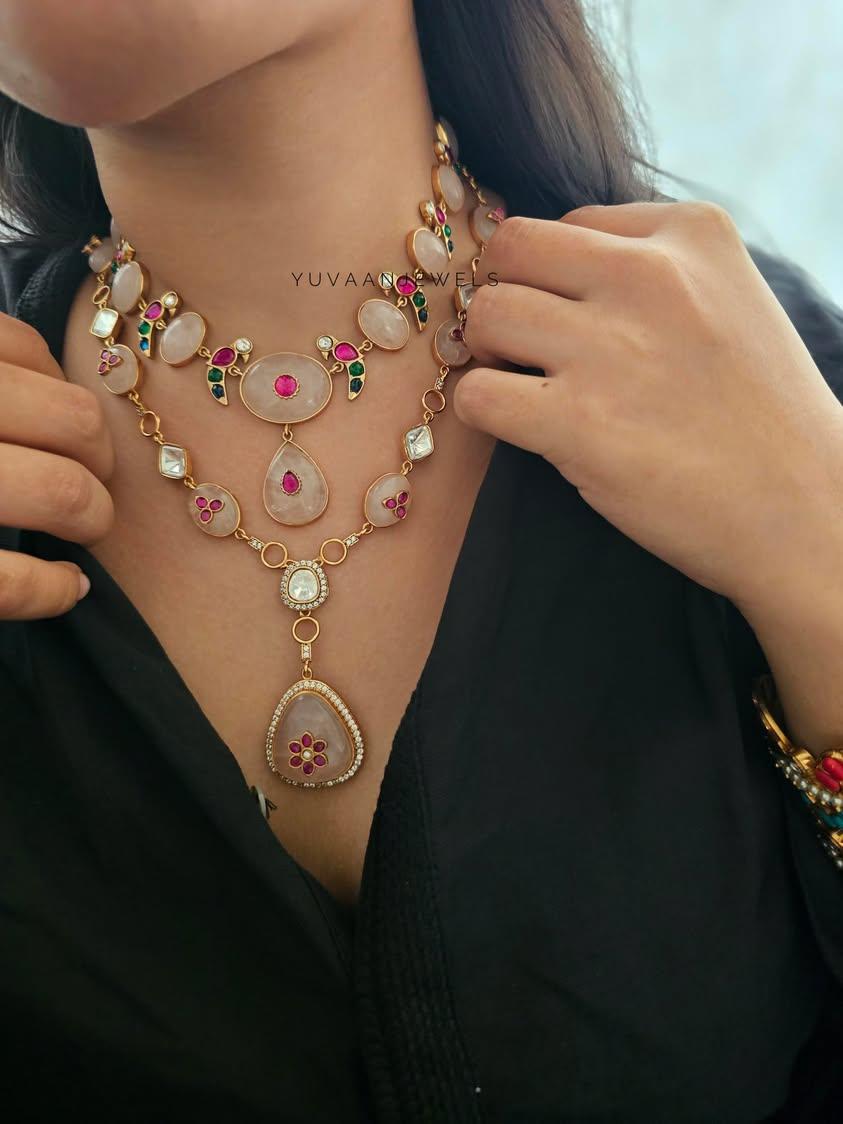 Meet long natural stone necklace Thumbnail