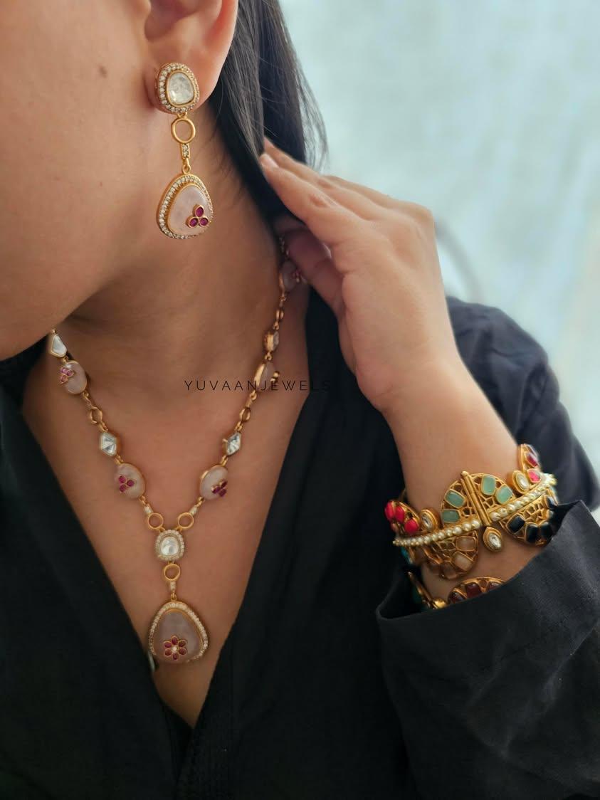 Meet long natural stone necklace Thumbnail