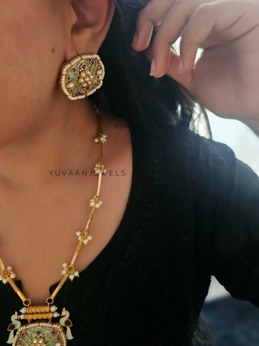 Zoey handcrafted long necklace Thumbnail