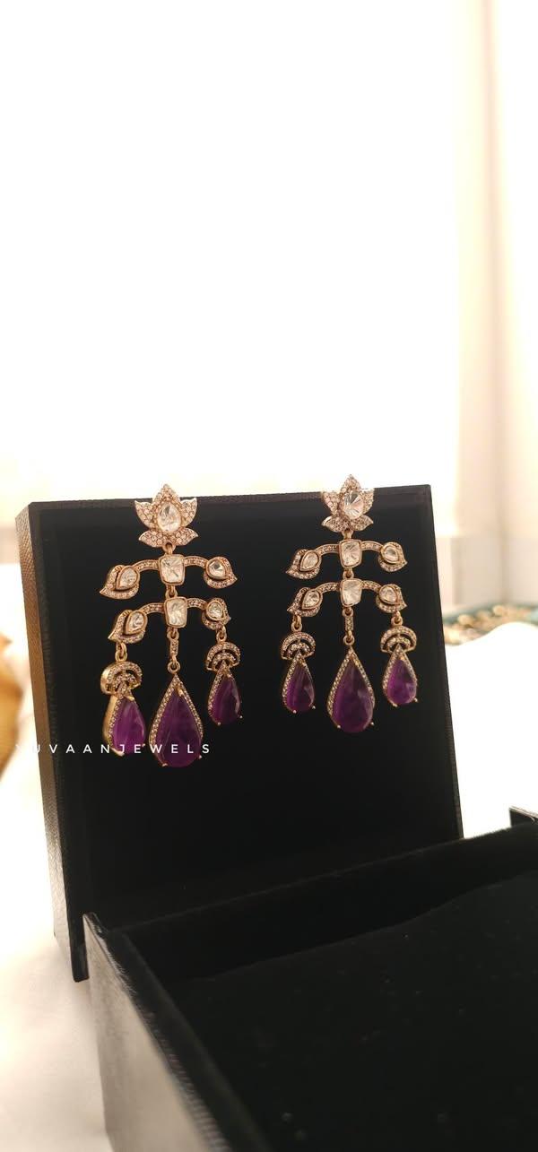 Nirved quartz and polki earring Thumbnail