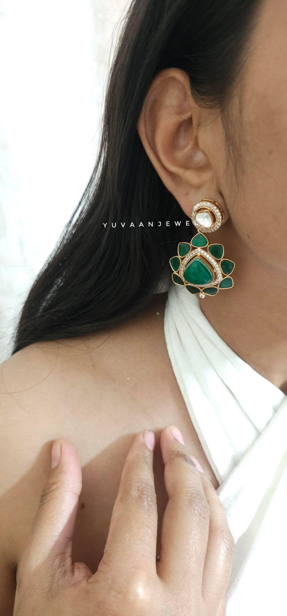 Vida semi precious quartz earrings Thumbnail