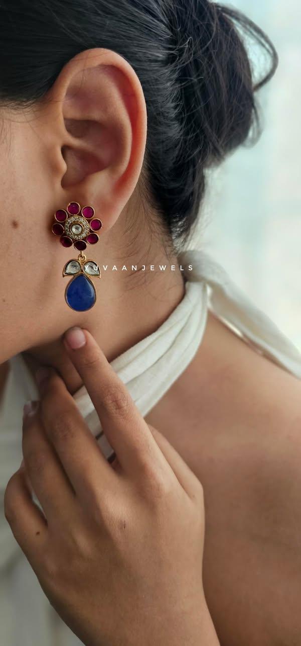 Hridha semi-precious stone earrings Thumbnail