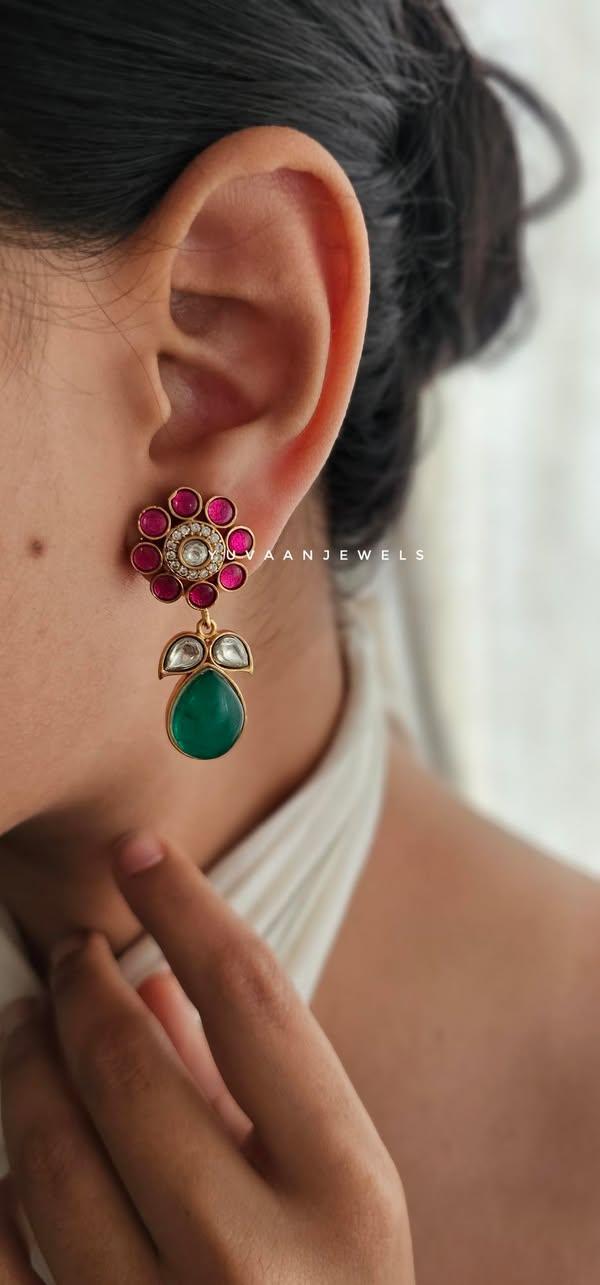 Hridha semi-precious stone earrings Thumbnail