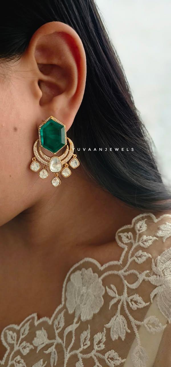 Verena quartz and polki earrings Thumbnail