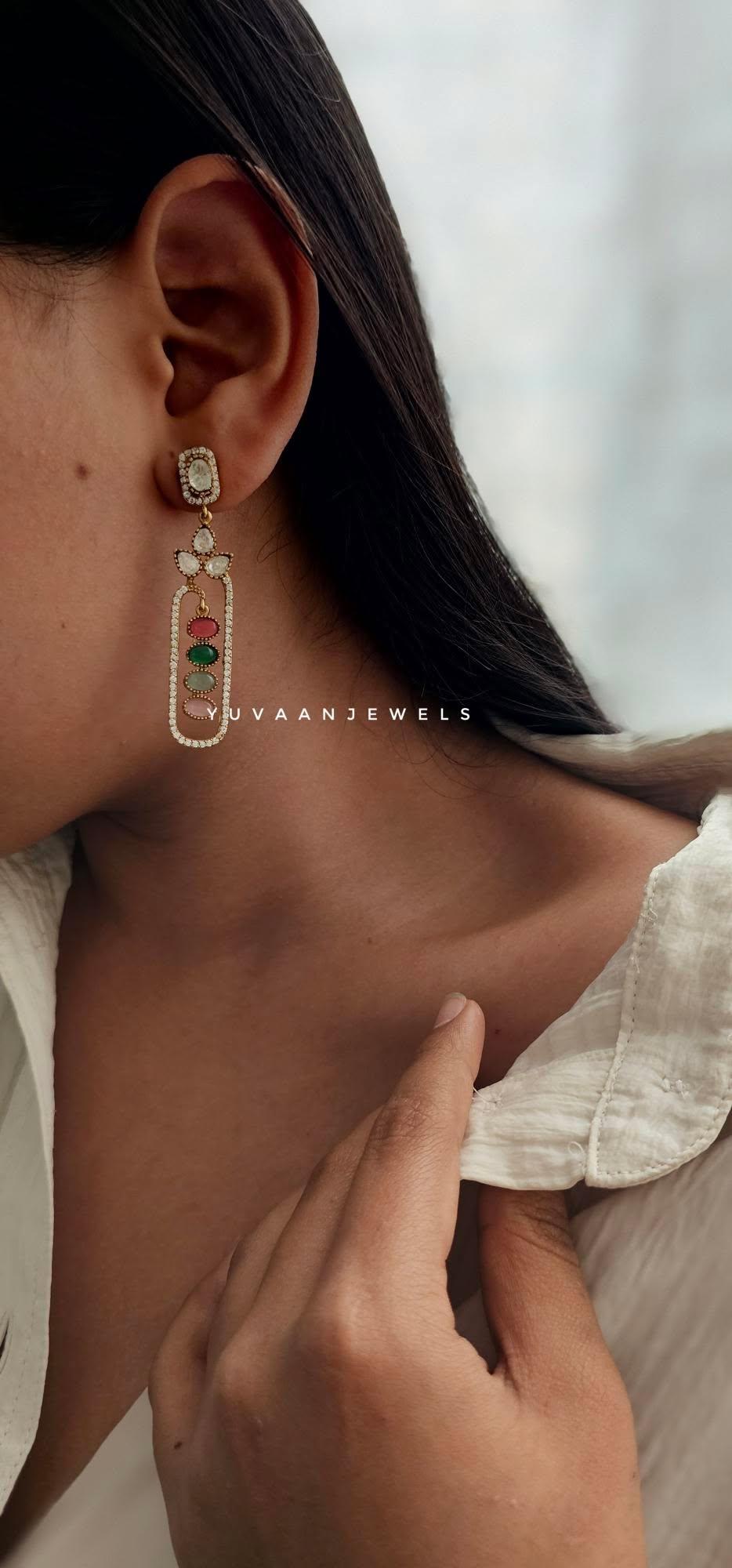 Adaia semi-precious stone earrings Thumbnail