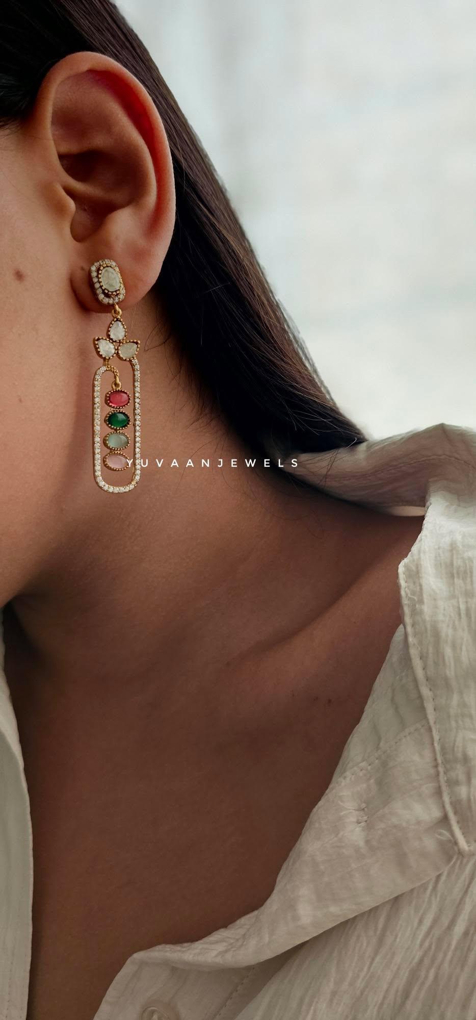 Adaia semi-precious stone earrings Thumbnail