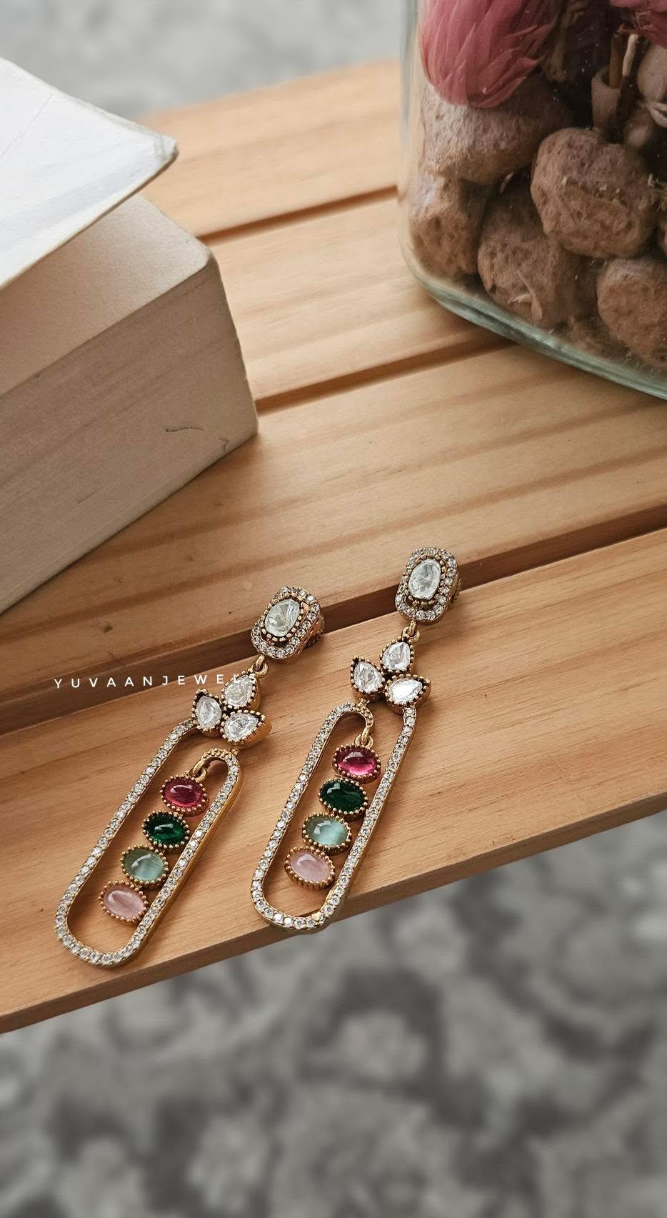 Adaia semi-precious stone earrings Thumbnail