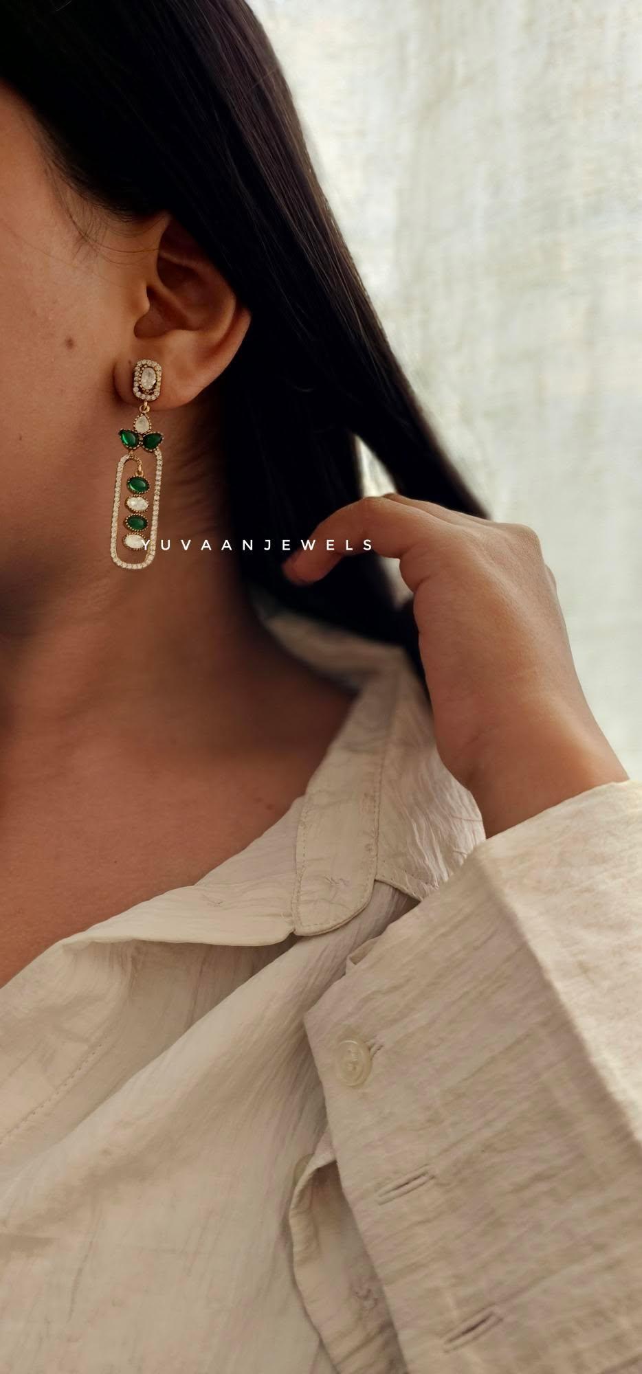 Adaia semi-precious stone earrings Thumbnail
