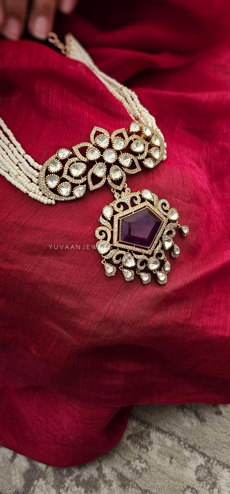 Ahvi pearl and quartz choker Thumbnail