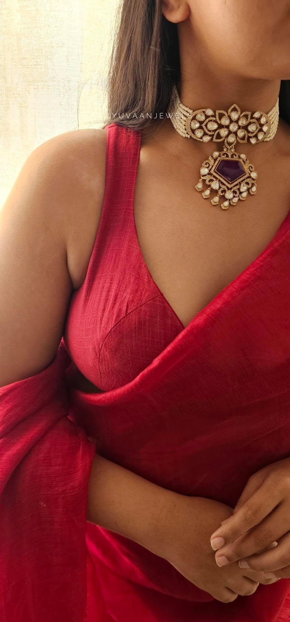 Ahvi pearl and quartz choker Thumbnail