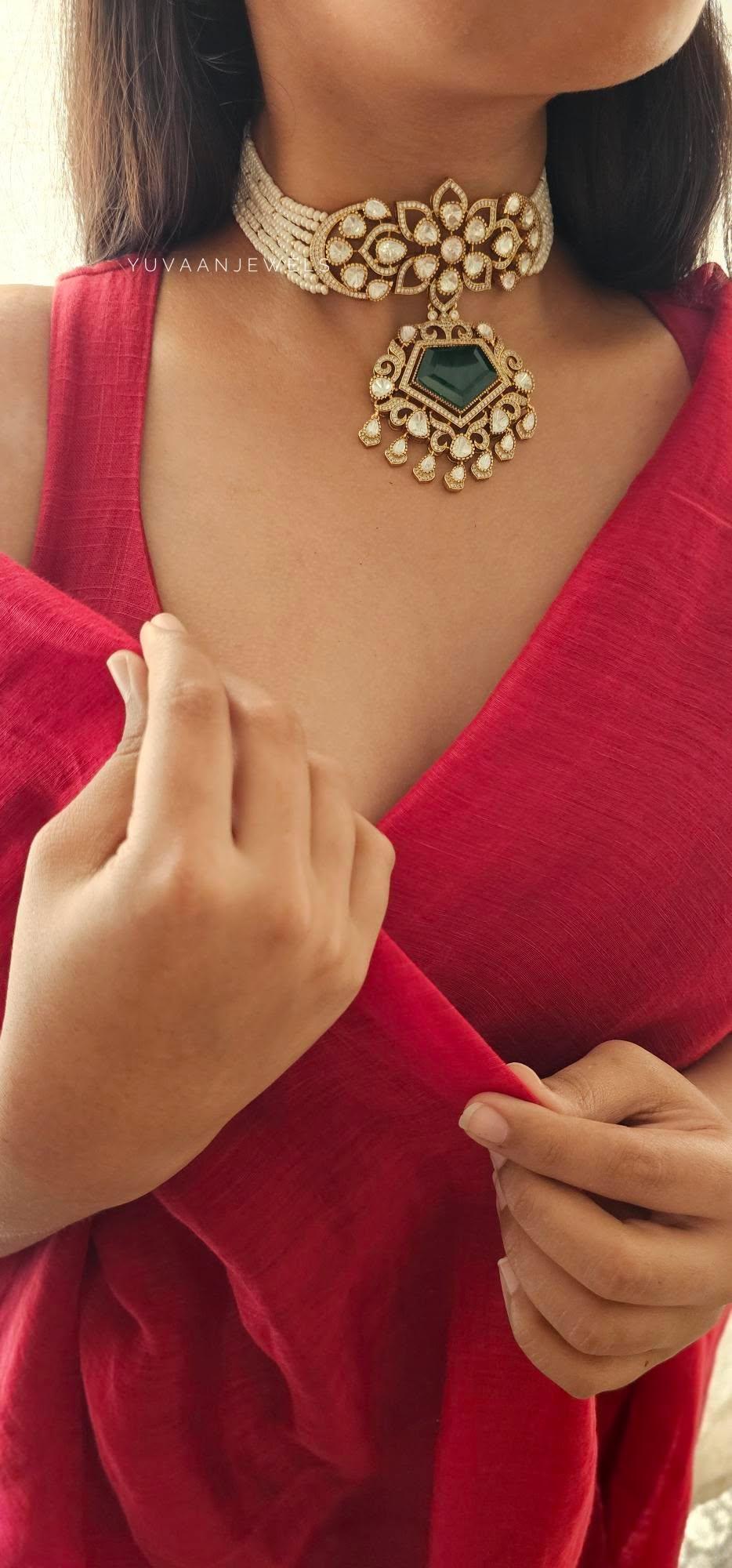 Ahvi pearl and quartz choker Thumbnail