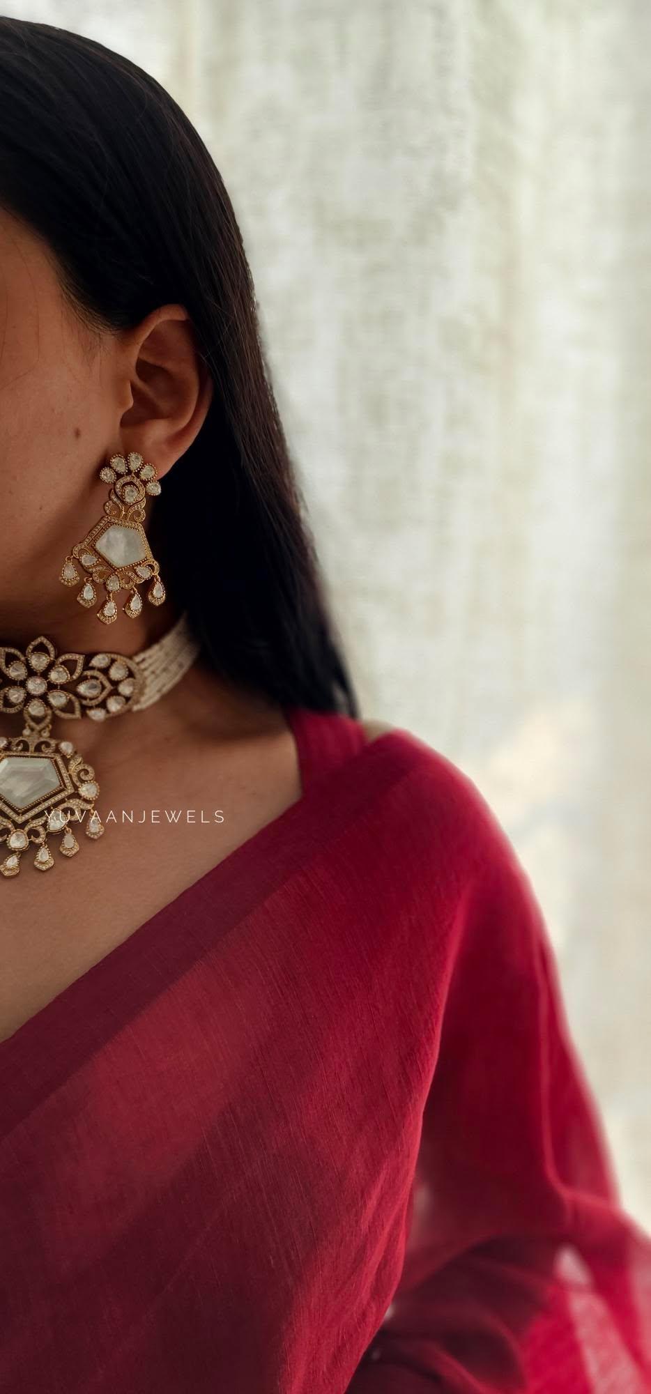 Ahvi pearl and quartz choker Thumbnail