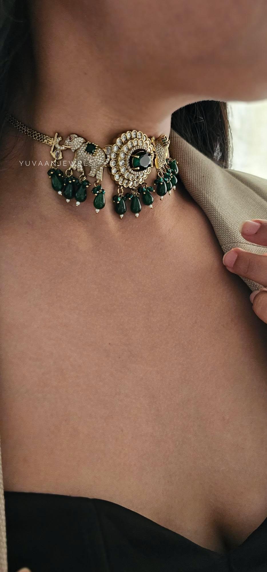 Mahnoor quartz and polki choker Thumbnail