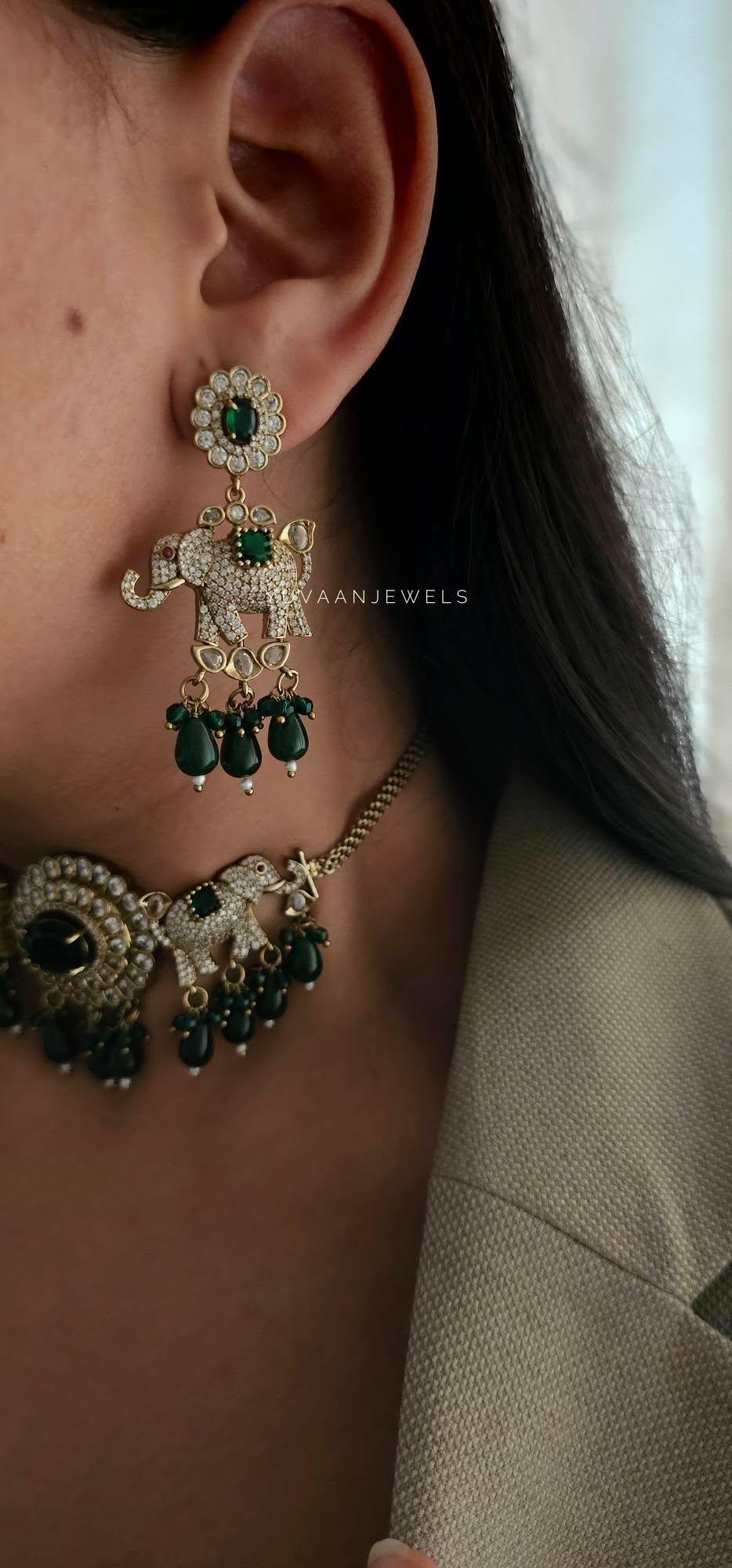 Mahnoor quartz and polki choker Thumbnail